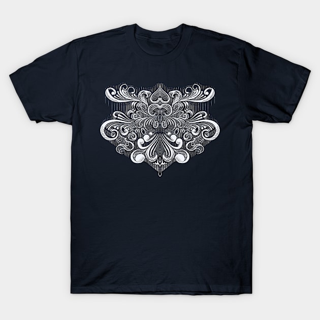 Woodcut mandala T-Shirt by benjaminfaucher7